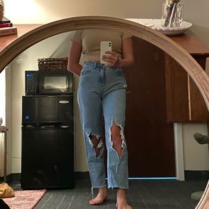 Urban Outfitters Distressed Light Denim Jeans